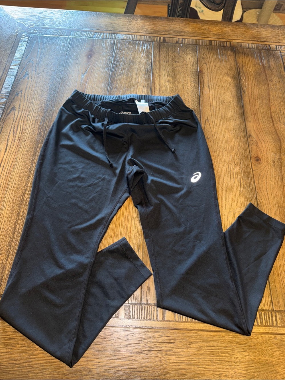 Asics Black Performance Track Pants with Logo